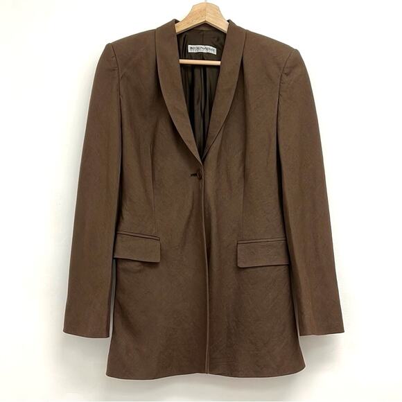 Emporio Armani 100% Linen Single Button Long Blazer Structured Italy - EU 42 - Picture 12 of 12